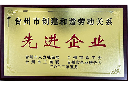 臺州市創(chuàng  )建和諧勞動(dòng)關(guān)系先進(jìn)企業(yè)